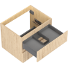 Mexen Rivel Badezimmer-Unterschrank 60 cm, 2 Schubladen, gerillt, Eiche - 91A20-06047-2-BFF81