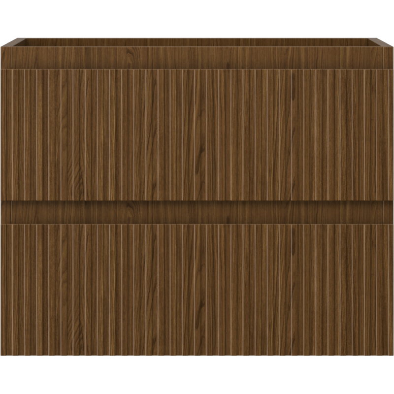 Mexen Rivel Badezimmerschrank für Waschbecken 60 cm, 2 Schubladen, gerillt, Nuss - 91A20-06047-2-BFF86