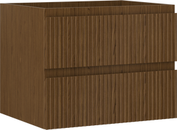 Mexen Rivel Badezimmerschrank für Waschbecken 60 cm, 2 Schubladen, gerillt, Nuss - 91A20-06047-2-BFF86