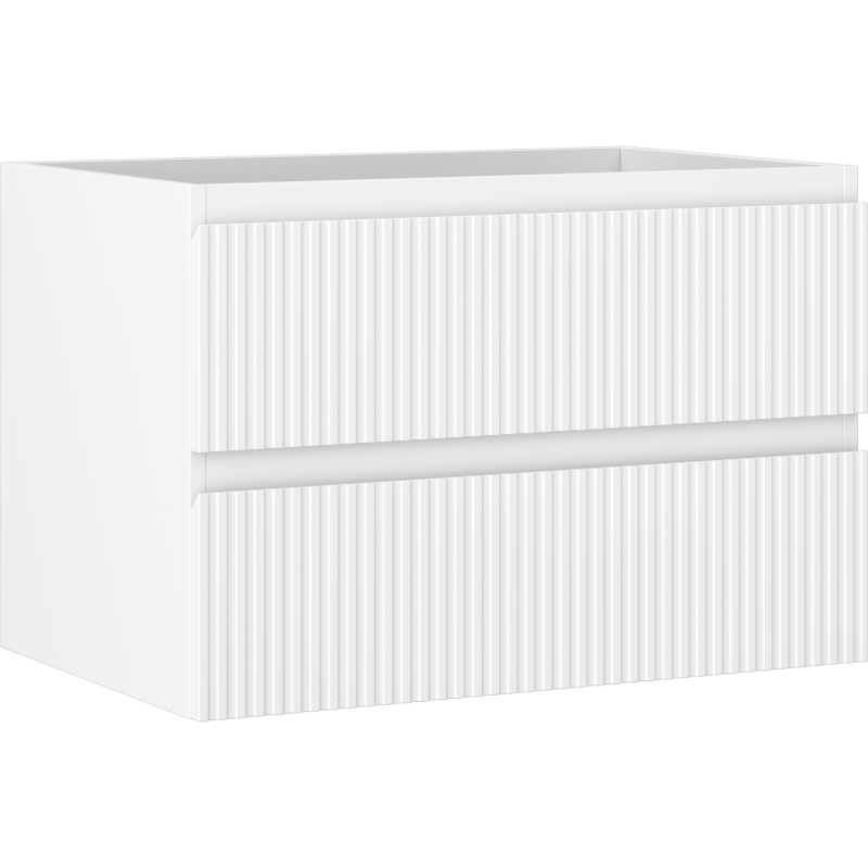 Mexen Rivel Badezimmerschrank für Waschbecken 70 cm, 2 Schubladen, geriffelt, weiß matt - 91A20-07047-2-BFF01