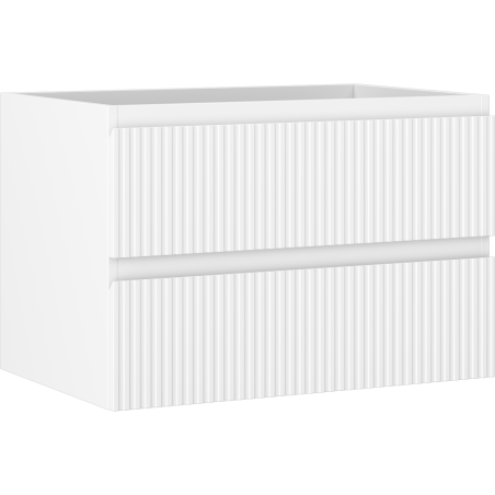 Mexen Rivel Badezimmerschrank für Waschbecken 70 cm, 2 Schubladen, geriffelt, weiß matt - 91A20-07047-2-BFF01
