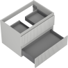 Mexen Rivel Badezimmerunterschrank 70 cm, 2 Schubladen, geriffelt, grau matt - 91A20-07047-2-BFF62