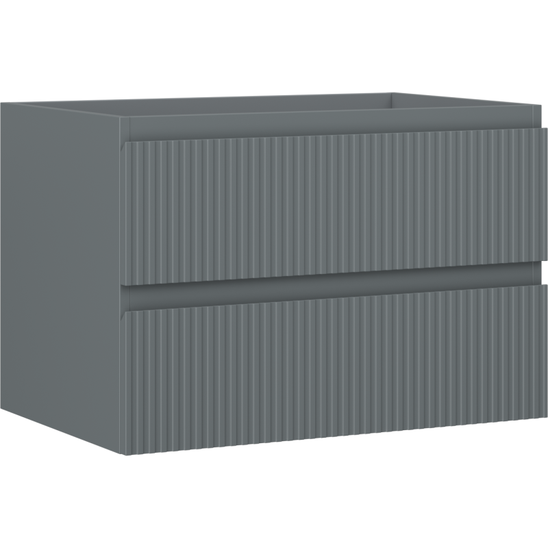 Mexen Rivel Badezimmer-Unterschrank 70 cm, 2 Schubladen, geriffelt, matt Graphit - 91A20-07047-2-BFF66
