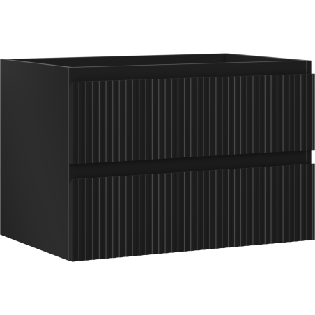 Mexen Rivel Badezimmerschrank unter dem Waschbecken 70 cm, 2 Schubladen, gerillt, schwarz matt - 91A20-07047-2-BFF71