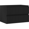 Mexen Rivel Badezimmerschrank unter dem Waschbecken 70 cm, 2 Schubladen, gerillt, schwarz matt - 91A20-07047-2-BFF71