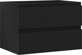Mexen Rivel Badezimmerschrank unter dem Waschbecken 70 cm, 2 Schubladen, gerillt, schwarz matt - 91A20-07047-2-BFF71