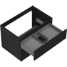 Mexen Rivel Badezimmerschrank unter dem Waschbecken 70 cm, 2 Schubladen, gerillt, schwarz matt - 91A20-07047-2-BFF71