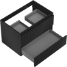 Mexen Rivel Badezimmerschrank unter dem Waschbecken 70 cm, 2 Schubladen, gerillt, schwarz matt - 91A20-07047-2-BFF71