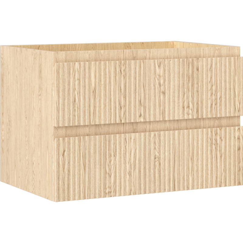 Mexen Rivel Badezimmer-Unterschrank 70 cm, 2 Schubladen, geriffelt, Eiche - 91A20-07047-2-BFF81