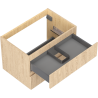 Mexen Rivel Badezimmer-Unterschrank 70 cm, 2 Schubladen, geriffelt, Eiche - 91A20-07047-2-BFF81