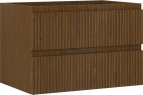 Mexen Rivel Badezimmerschrank Unterschrank 70 cm, 2 Schubladen, geriffelt, Nussbaum - 91A20-07047-2-BFF86