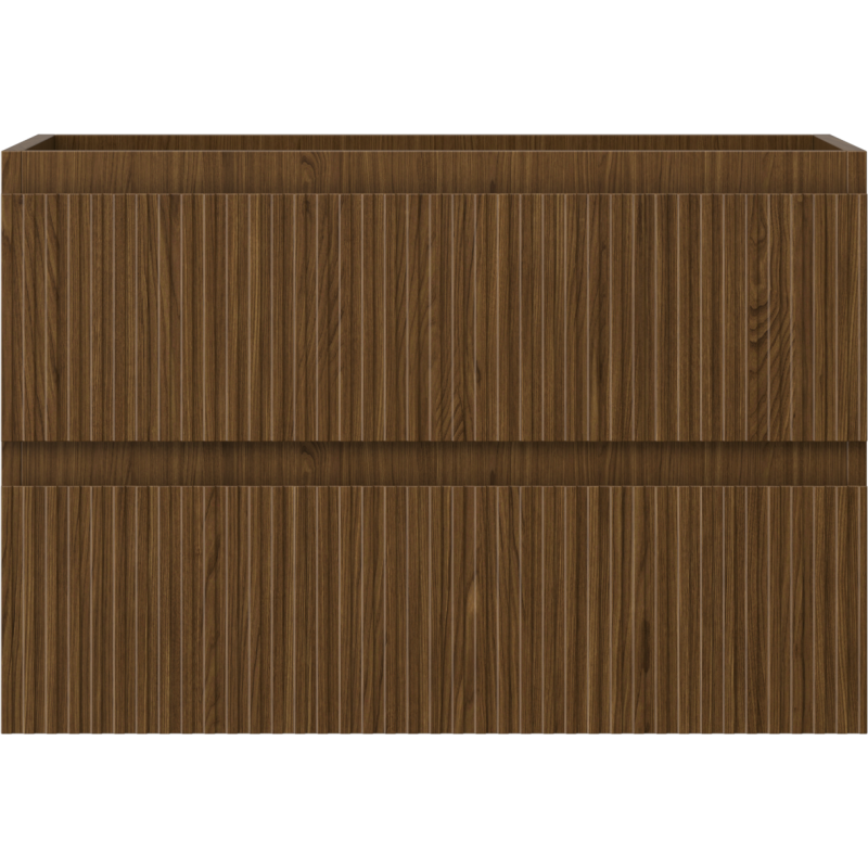 Mexen Rivel Badezimmerschrank Unterschrank 70 cm, 2 Schubladen, geriffelt, Nussbaum - 91A20-07047-2-BFF86