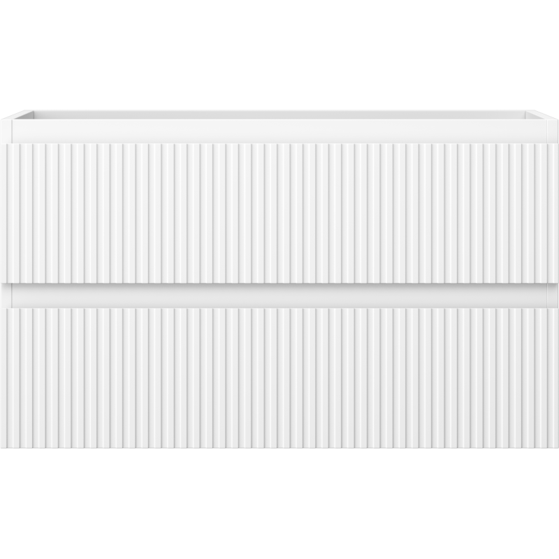 Mexen Rivel Badezimmerschrank unter Waschbecken 80 cm, 2 Schubladen, geriffelt, weiß matt - 91A20-08047-2-BFF01