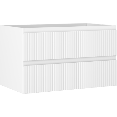 Mexen Rivel Badezimmerschrank unter Waschbecken 80 cm, 2 Schubladen, geriffelt, weiß matt - 91A20-08047-2-BFF01