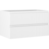 Mexen Rivel Badezimmerschrank unter Waschbecken 80 cm, 2 Schubladen, geriffelt, weiß matt - 91A20-08047-2-BFF01