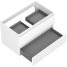 Mexen Rivel Badezimmerschrank unter Waschbecken 80 cm, 2 Schubladen, geriffelt, weiß matt - 91A20-08047-2-BFF01
