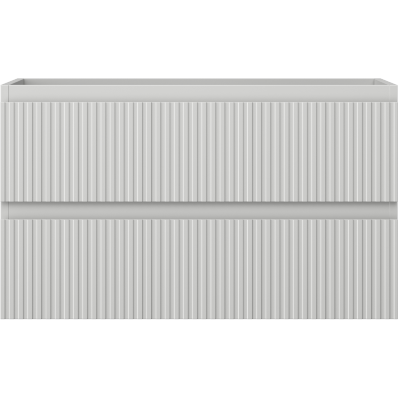 Mexen Rivel Badezimmerschrank für Waschbecken 80 cm, 2 Schubladen, geriffelt, grau matt - 91A20-08047-2-BFF62