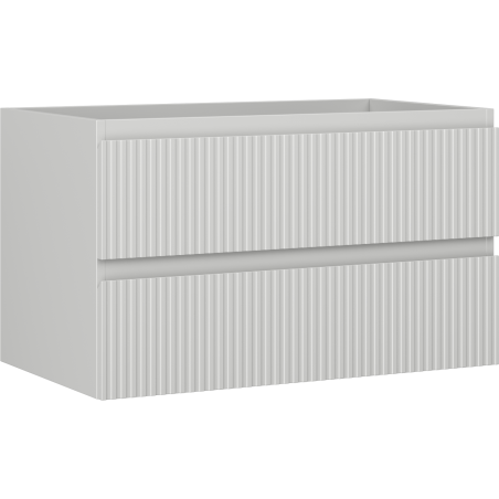 Mexen Rivel Badezimmerschrank für Waschbecken 80 cm, 2 Schubladen, geriffelt, grau matt - 91A20-08047-2-BFF62