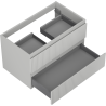 Mexen Rivel Badezimmerschrank für Waschbecken 80 cm, 2 Schubladen, geriffelt, grau matt - 91A20-08047-2-BFF62