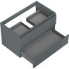 Mexen Rivel Badezimmerunterschrank 80 cm, 2 Schubladen, gerillt, Graphit Matt - 91A20-08047-2-BFF66