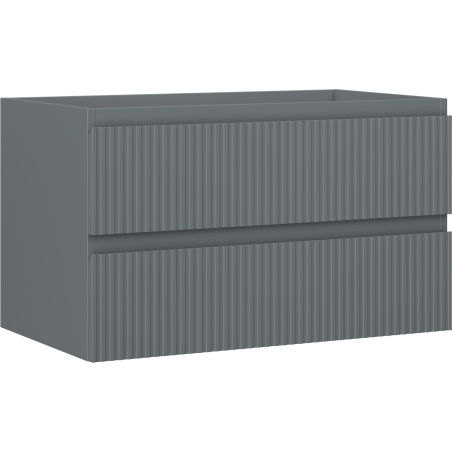 Mexen Rivel Badezimmerunterschrank 80 cm, 2 Schubladen, gerillt, Graphit Matt - 91A20-08047-2-BFF66
