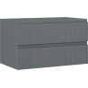 Mexen Rivel Badezimmerunterschrank 80 cm, 2 Schubladen, gerillt, Graphit Matt - 91A20-08047-2-BFF66