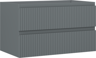 Mexen Rivel Badezimmerunterschrank 80 cm, 2 Schubladen, gerillt, Graphit Matt - 91A20-08047-2-BFF66