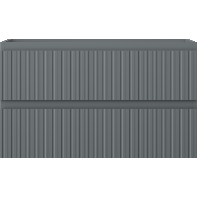 Mexen Rivel Badezimmerunterschrank 80 cm, 2 Schubladen, gerillt, Graphit Matt - 91A20-08047-2-BFF66
