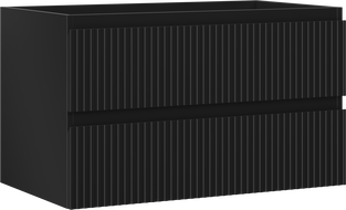 Mexen Rivel Badezimmerunterschrank 80 cm, 2 Schubladen, geriffelt, schwarz matt - 91A20-08047-2-BFF71