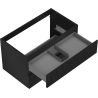 Mexen Rivel Badezimmerunterschrank 80 cm, 2 Schubladen, geriffelt, schwarz matt - 91A20-08047-2-BFF71