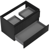 Mexen Rivel Badezimmerunterschrank 80 cm, 2 Schubladen, geriffelt, schwarz matt - 91A20-08047-2-BFF71