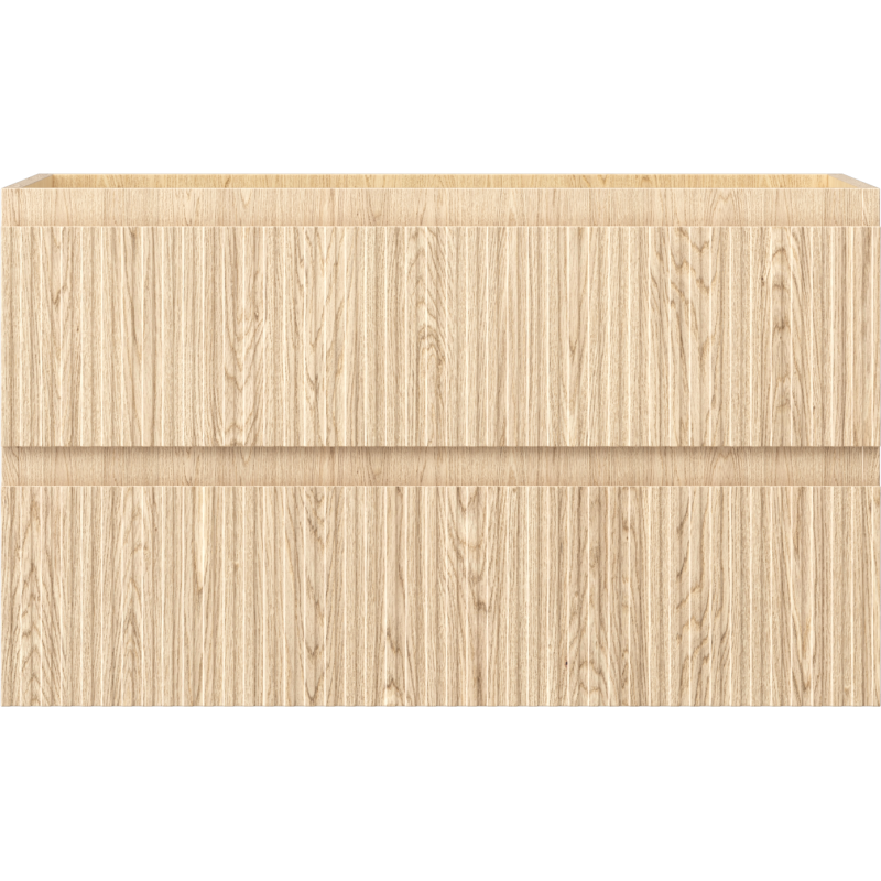 Mexen Rivel Badezimmerschrank unter Waschbecken 80 cm, 2 Schubladen, geriffelt, Eiche - 91A20-08047-2-BFF81
