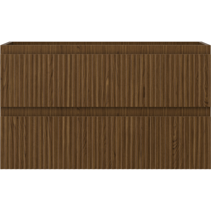 Mexen Rivel Badezimmerschrank unter Waschbecken 80 cm, 2 Schubladen, gerillt, Nussbaum - 91A20-08047-2-BFF86