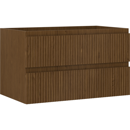 Mexen Rivel Badezimmerschrank unter Waschbecken 80 cm, 2 Schubladen, gerillt, Nussbaum - 91A20-08047-2-BFF86