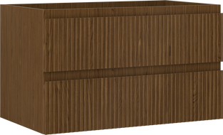Mexen Rivel Badezimmerschrank unter Waschbecken 80 cm, 2 Schubladen, gerillt, Nussbaum - 91A20-08047-2-BFF86