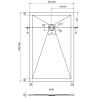 Mexen Stone+ Rechteckige Komposit-Duschwanne 140 x 100 cm, Anthrazit - 44711014