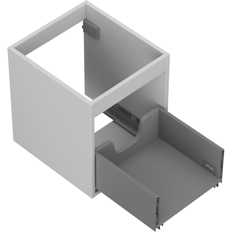 Mexen Box-A Korpus für Waschbeckenschrank 40 cm, 1 Schublade, graumatt - 91AX0-0400-470-1-62