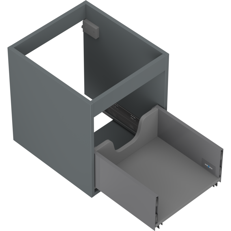 Mexen Box-A Unterschrank-Korpus 40 cm, 1 Schublade, mattem Graphit - 91AX0-0400-470-1-66