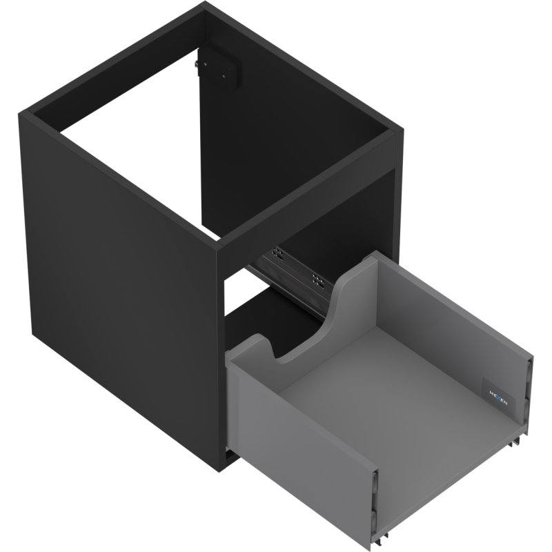 Mexen Box-A Korpus für Waschtischunterschrank 40 cm, 1 Schublade, Schwarz Matt - 91AX0-0400-470-1-71