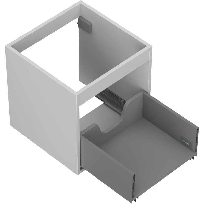 Mexen Box-A Korpus Waschtischunterschrank 45 cm, 1 Schublade, Grau Matt - 91AX0-0450-470-1-62