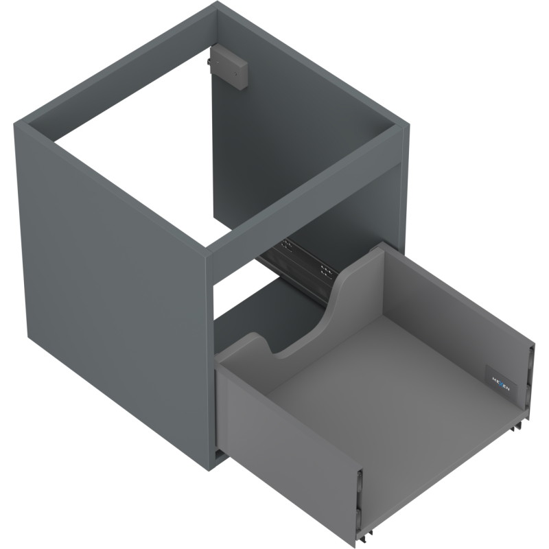 Mexen Box-A Korpus des Waschbeckenschranks 45 cm, 1 Schublade, Graphit matt - 91AX0-0450-470-1-66