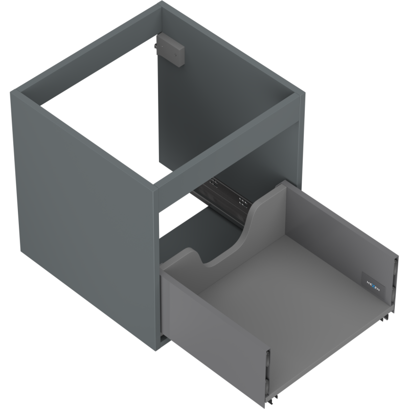 Mexen Box-A Korpus des Waschtischunterschranks 45 cm, 1 Schublade, Graphit Matt - 91AX0-0450-470-1-66