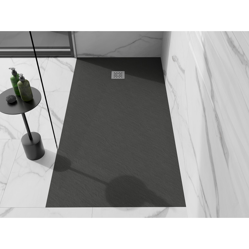 Mexen Stone+ Rechteckige Duschwanne aus Verbundwerkstoff 180 x 100 cm, Anthrazit - 44711018