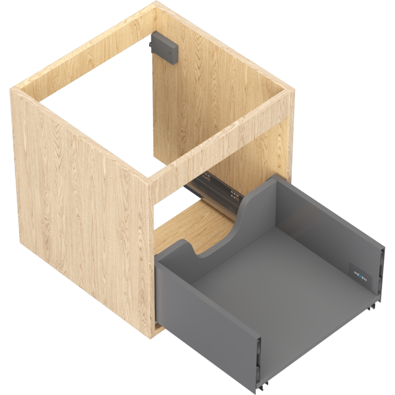 Mexen Box-A Korpus des Waschtischunterschranks 45 cm, 1 Schublade, Eiche - 91AX0-0450-470-1-81