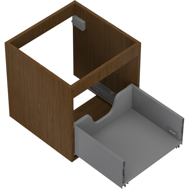Mexen Box-A Waschtischschrankkorpus 45 cm, 1 Schublade, Nussbaum - 91AX0-0450-470-1-86