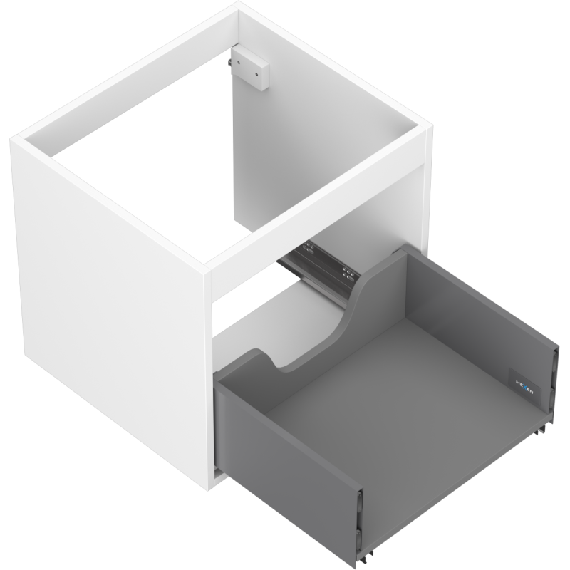 Mexen Box-A Schrankkorpus für Waschbeckenunterschrank 50 cm, 1 Schublade, weiß matt - 91AX0-0500-470-1-01