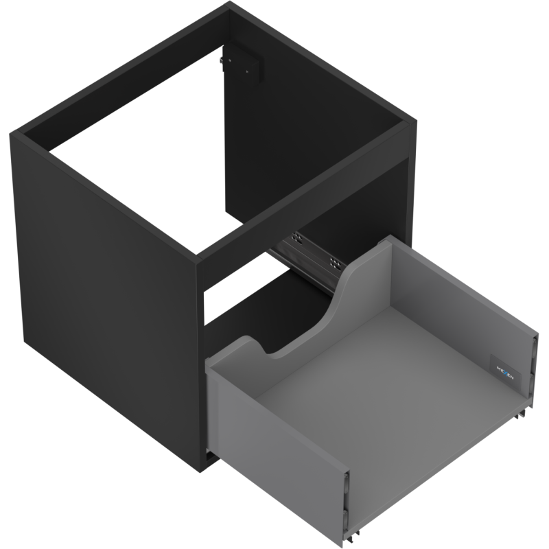 Mexen Box-A Waschtischunterschrank Korpus 50 cm, 1 Schublade, schwarz matt - 91AX0-0500-470-1-71