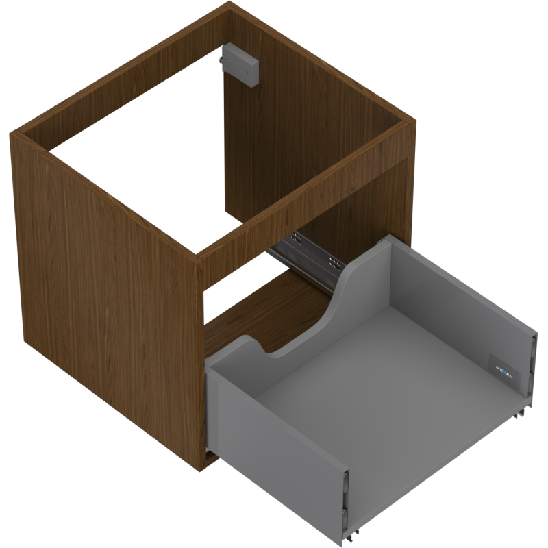 Mexen Box-A Korpus des Waschtischunterschranks 50 cm, 1 Schublade, Nussbaum - 91AX0-0500-470-1-86