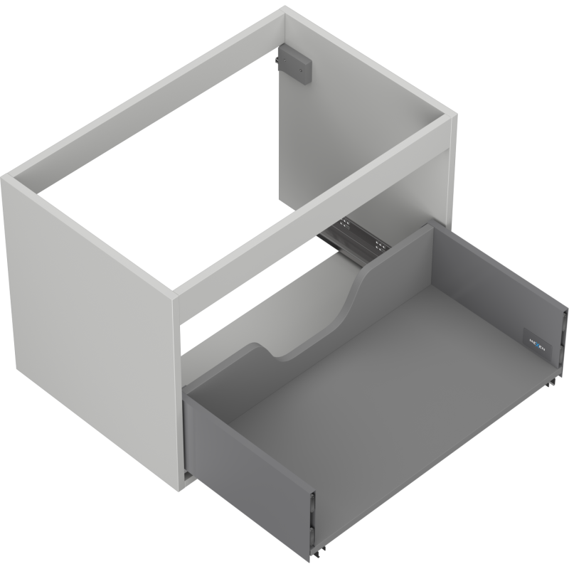 Mexen Box-A Korpus des Waschtischunterschranks 70 cm, 1 Schublade, Grau Matt - 91AX0-0700-470-1-62