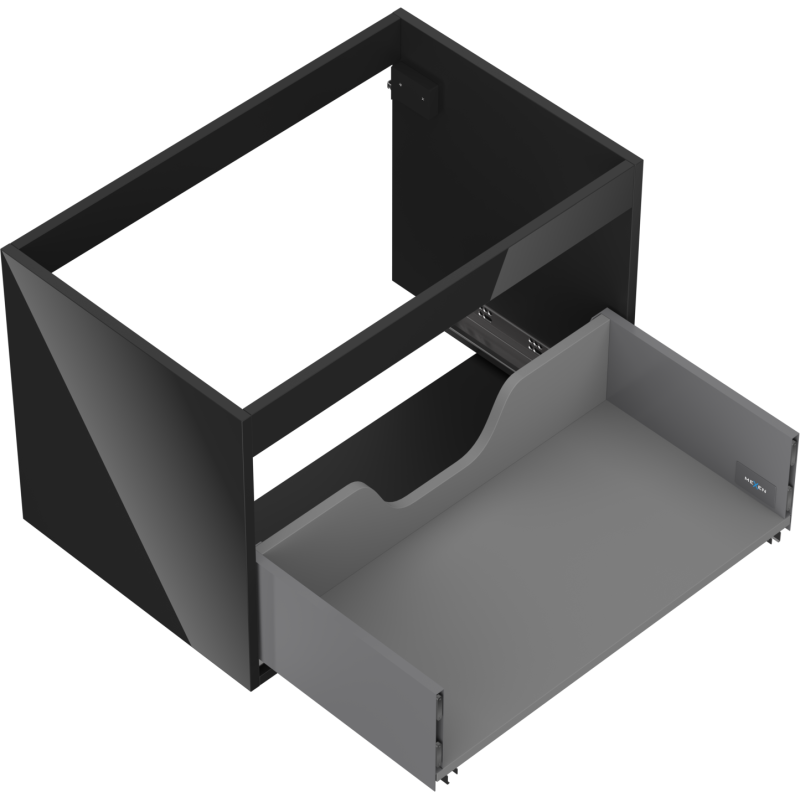 Mexen Box-A Unterschrankgehäuse 70 cm, 1 Schublade, schwarzer Glanz - 91AX0-0700-470-1-70